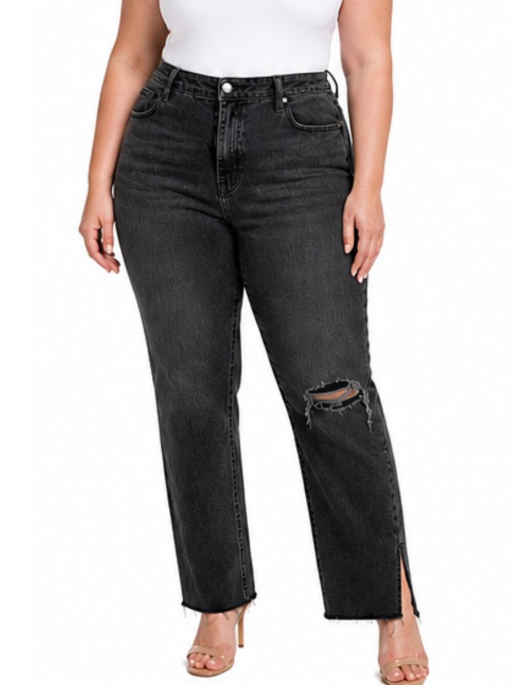 Good American Good Boy Washed Black 34 Jeans - Size 15‎